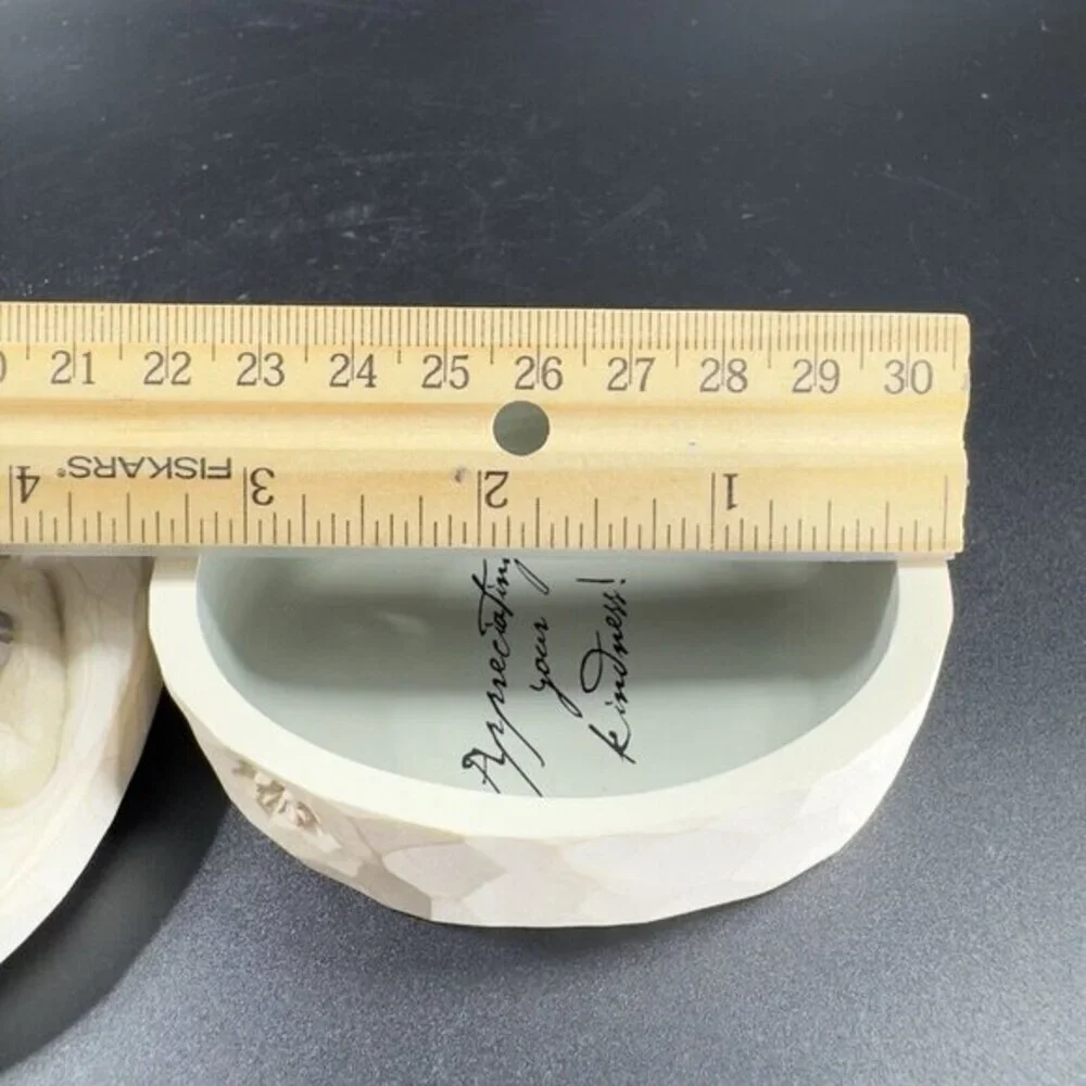 2005 Willow Tree Thank You Resin‎ Trinket Dish W Lid Container Jewelry Holder